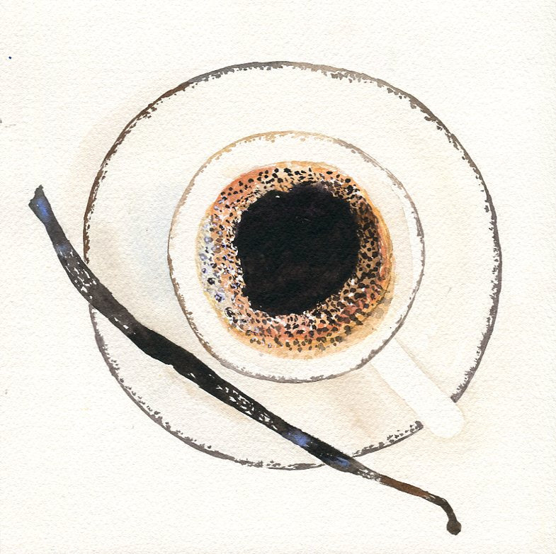 #202 Coffee cup from above with vanilla stick