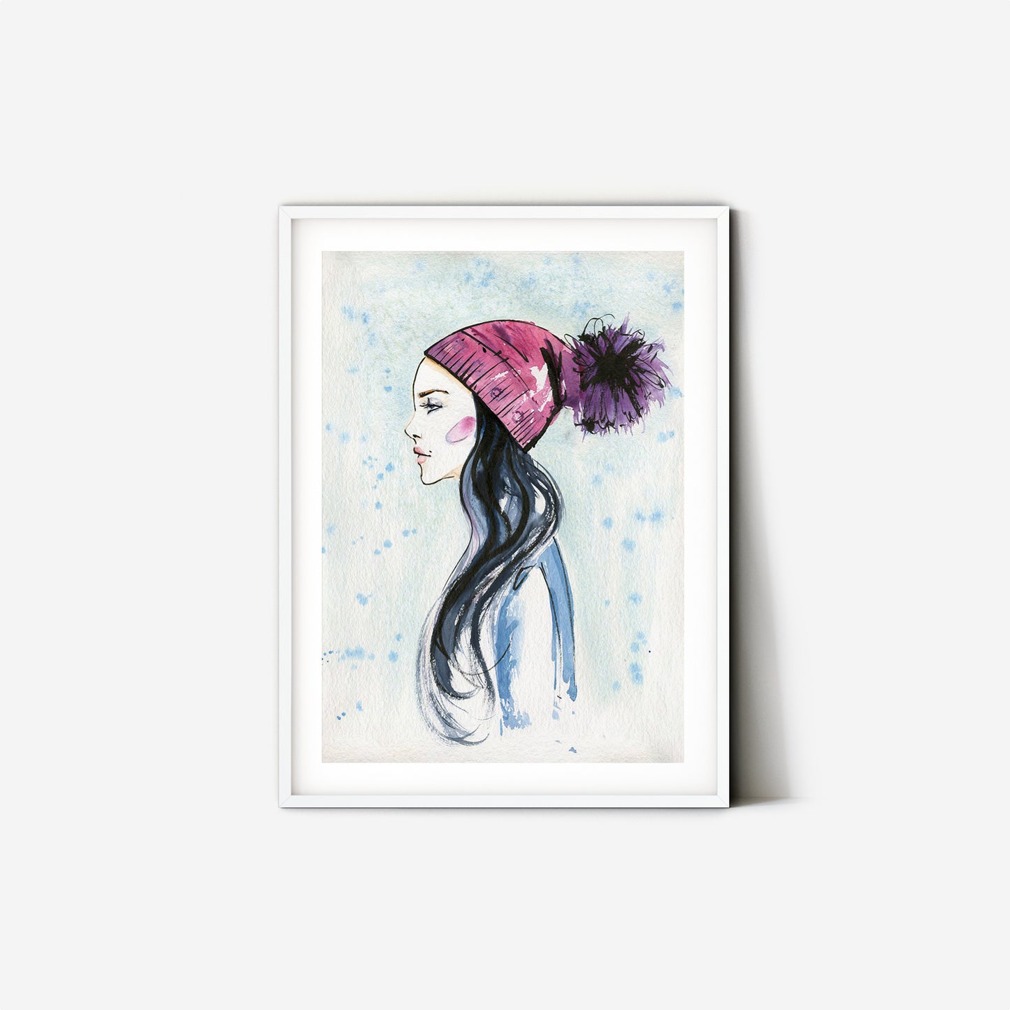 #009 Fashion winter girl with cap