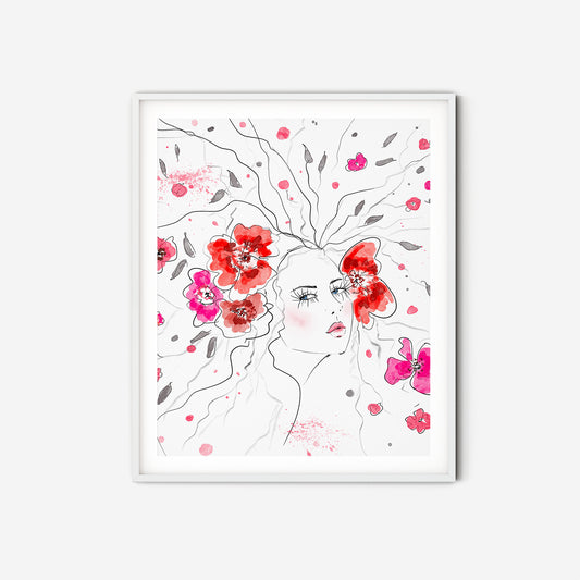 #501 Fashion digital poster. Spring Girl Vertical
