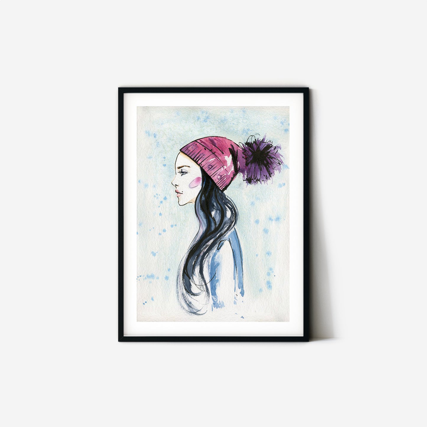 #009 Fashion winter girl with cap