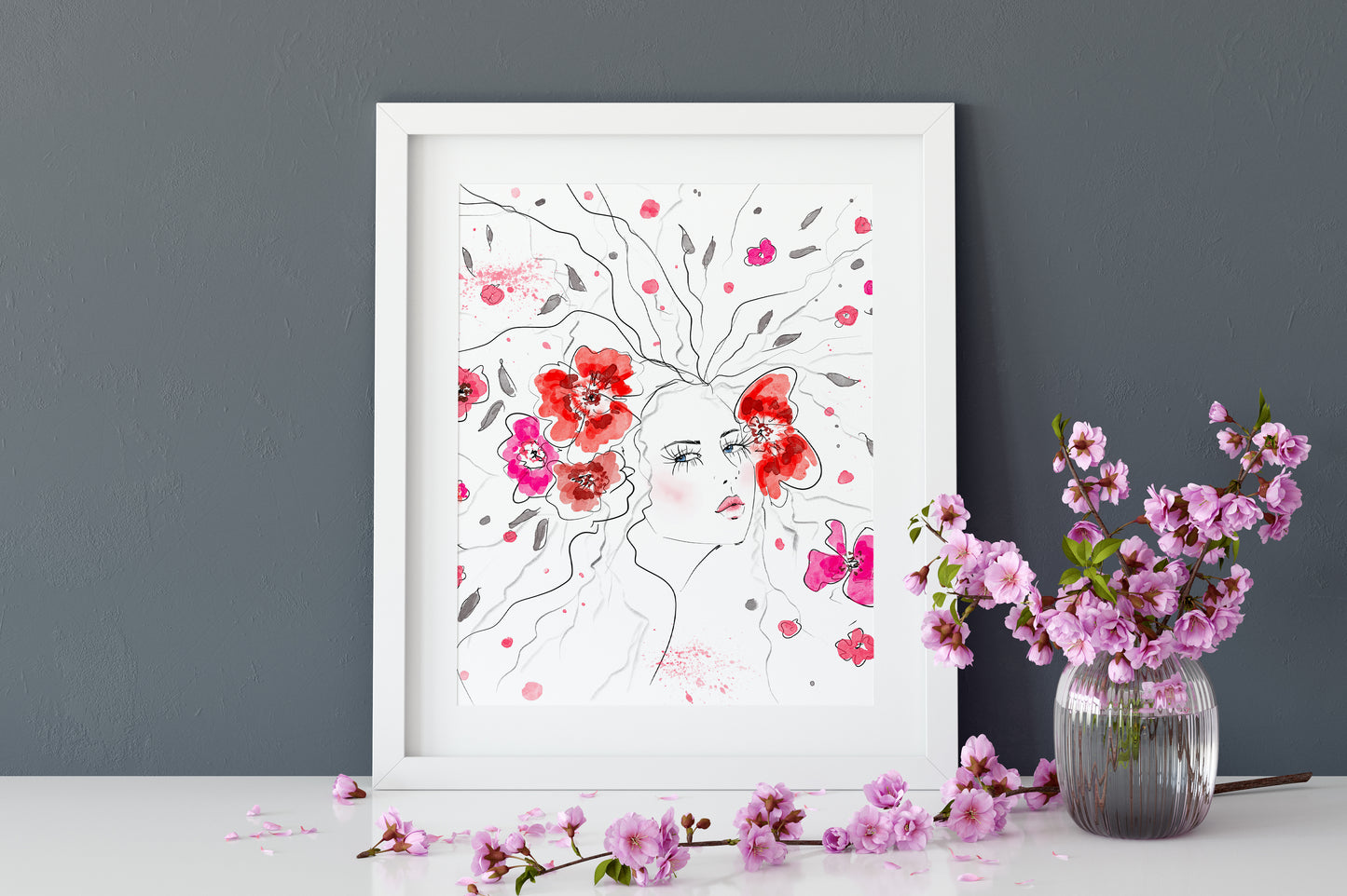 #501 Fashion digital poster. Spring Girl Vertical