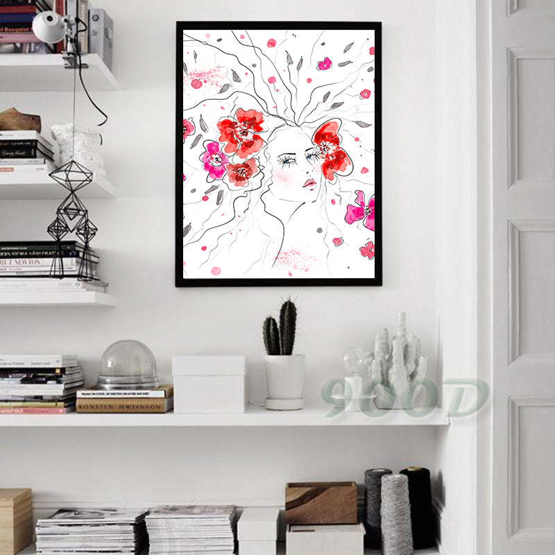 #501 Fashion digital poster. Spring Girl Vertical