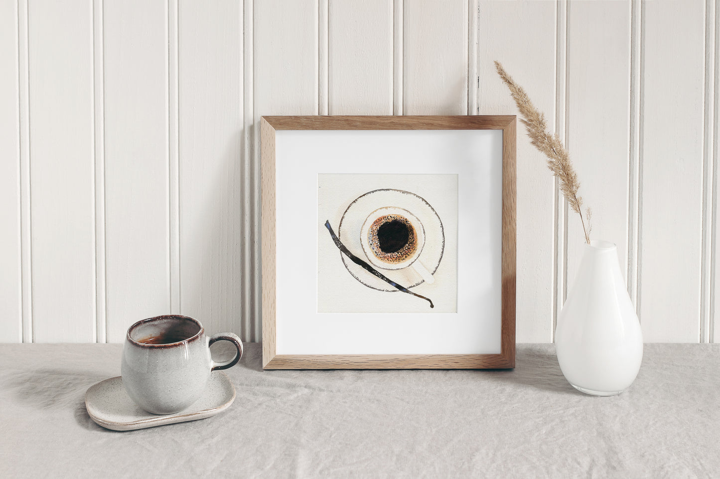 #202 Coffee cup from above with vanilla stick