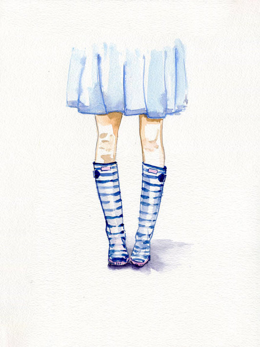 #018 Legs with the skirt and rubber boots