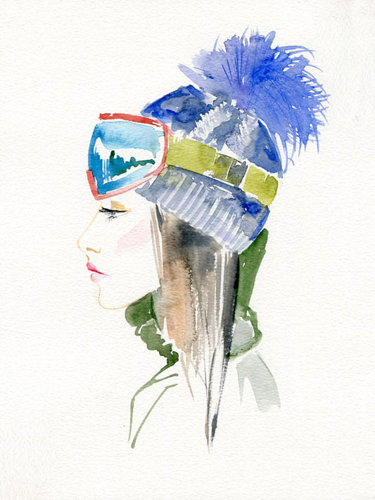 #010 Ski winter girl with cap