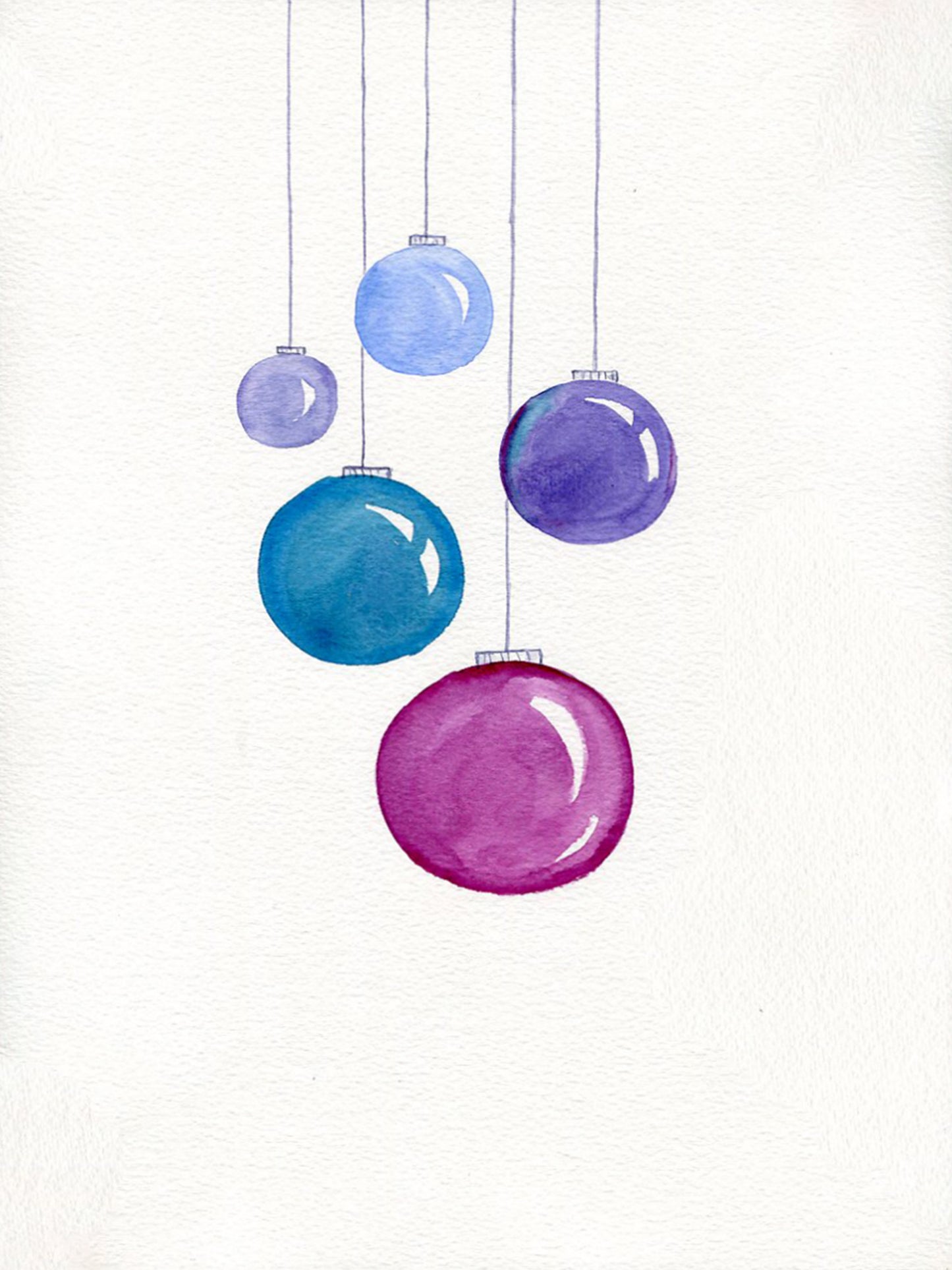 Christmas balls. New Year's Eve drawing