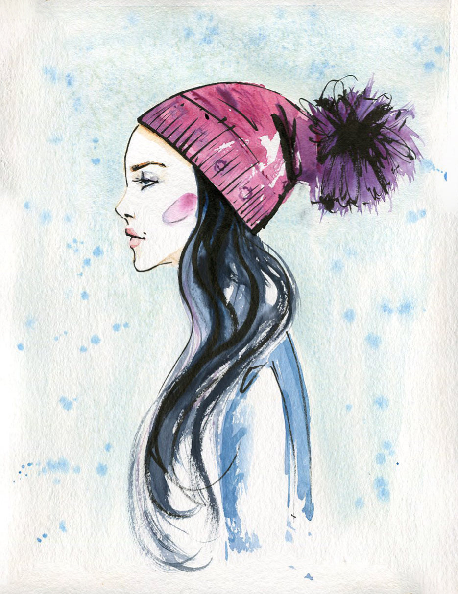 Fashion winter girl with cap