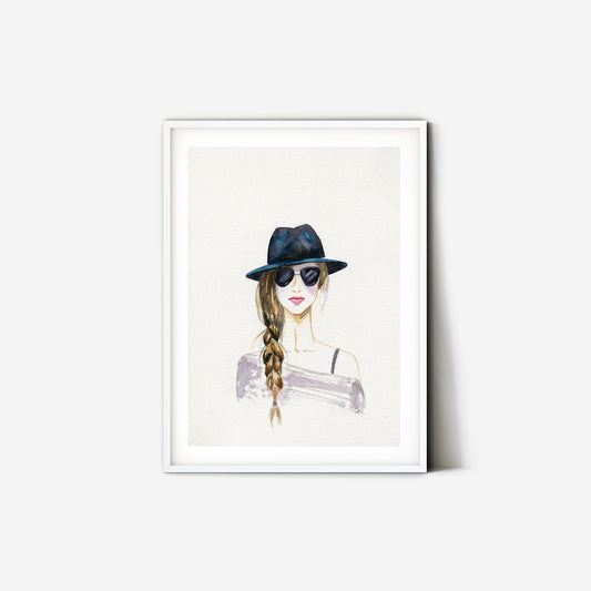 Girl with braid and hat