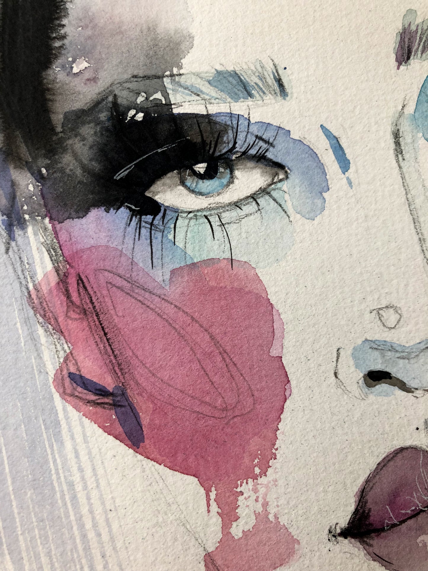 #003 Abstract watercolor woman portrait